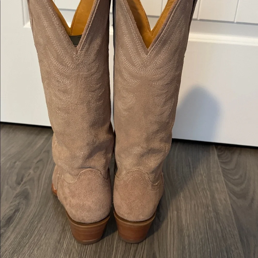 Tecovas Suede Tan Western Heeled Boots - Picture 5 of 7